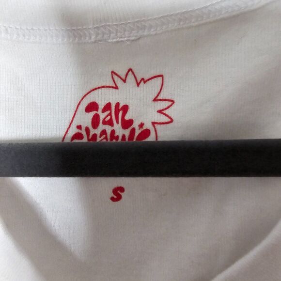 Ian Charms White Crop Scoop Neck Sleeveless Tank Top Red Ian Charms Logo Small - Picture 4 of 7